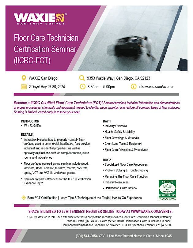 Floor Care Technician Certification Seminar