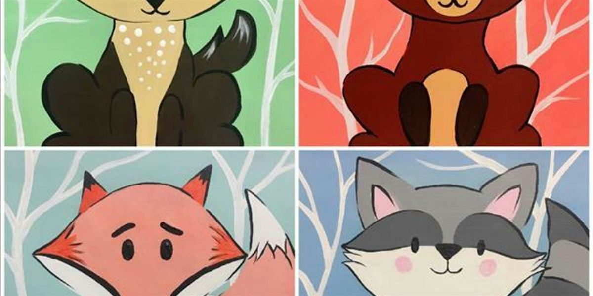 Woodland Animal Friends - Family Fun - Paint and Sip by Classpop!\u2122