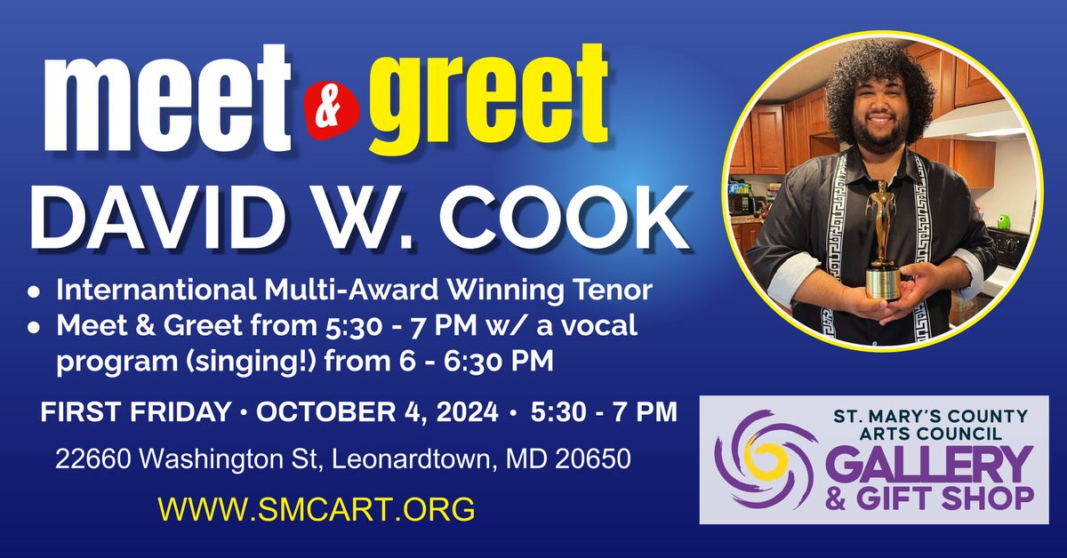 First Friday Meet & Greet - David W. Cook, Tenor