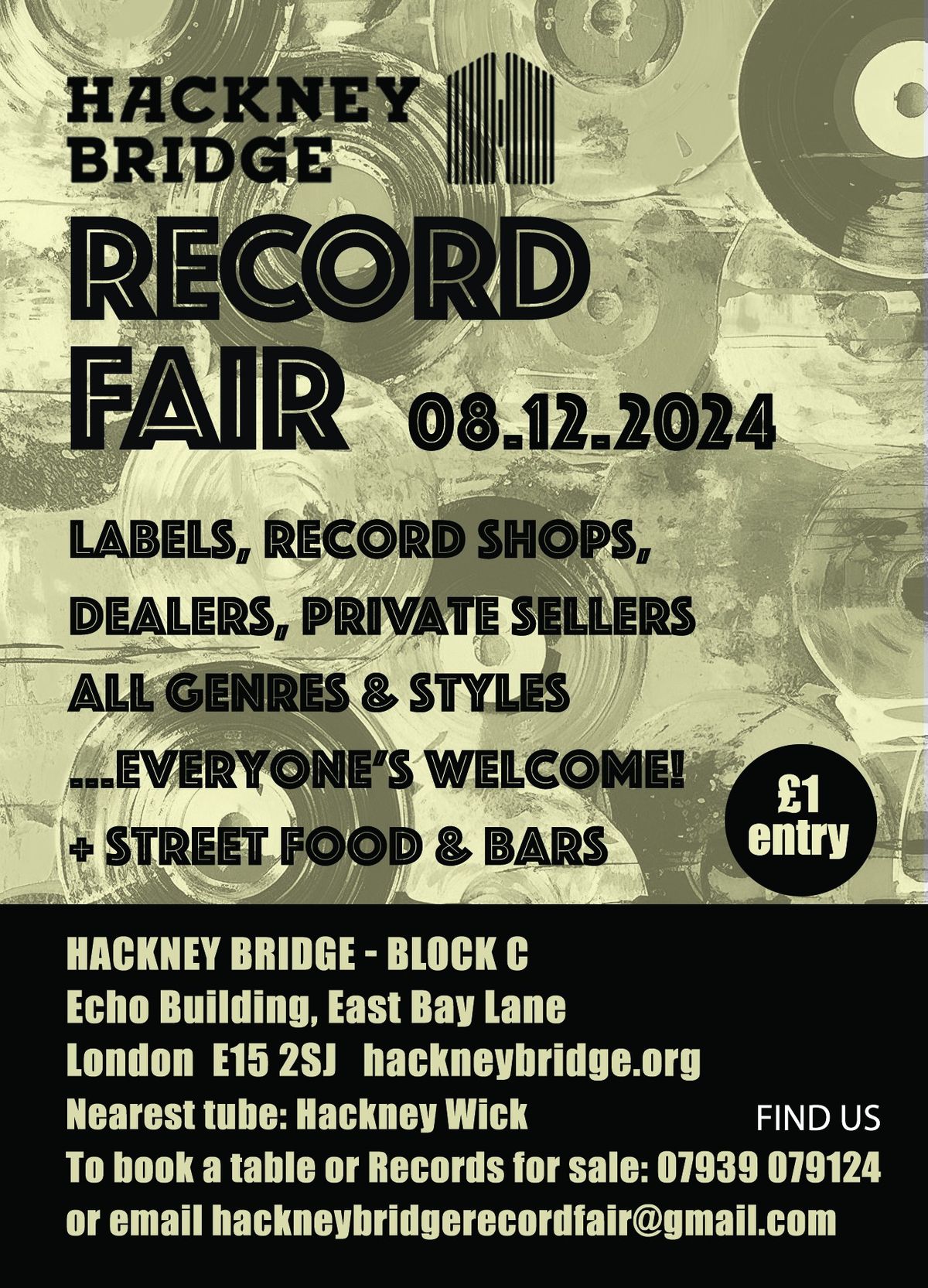 Hackney Bridge Record Fair Sun 8th December