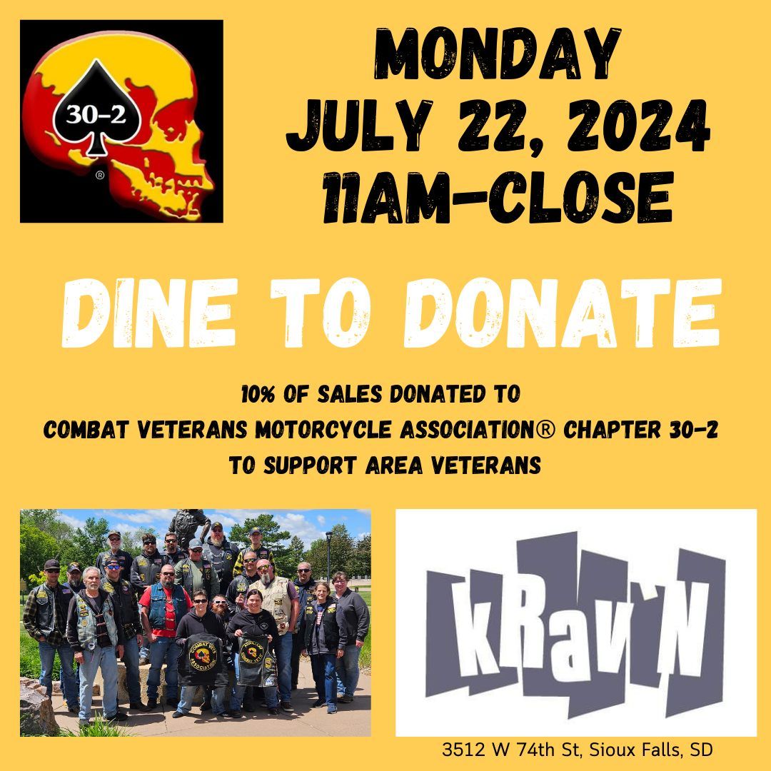 CVMA 30-2 and kRav'N Dine to Donate for Veterans!