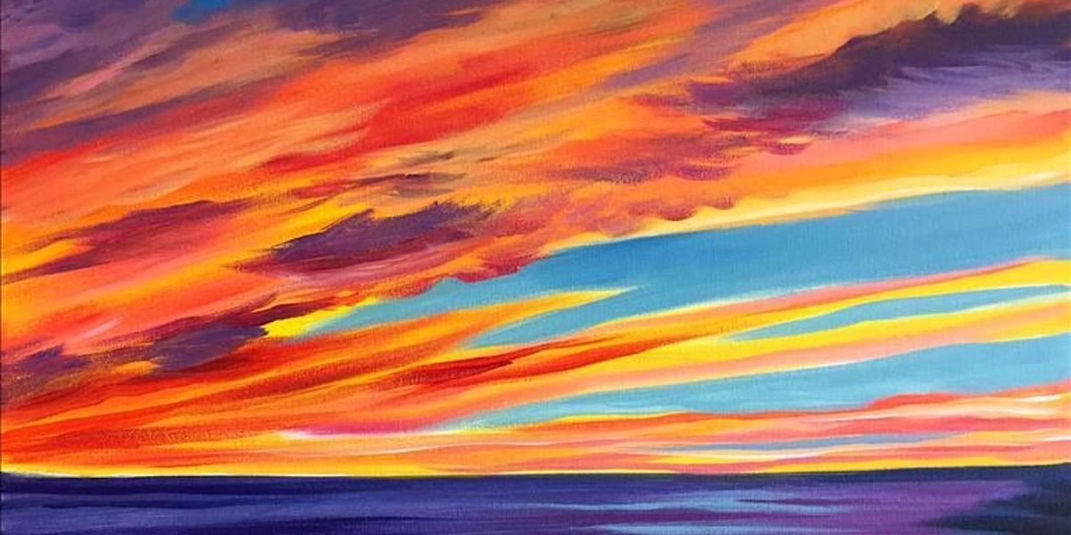 Vibrant Sunset Hues - Paint and Sip by Classpop!™, Painting with a ...
