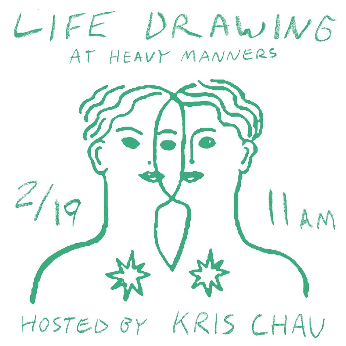 Life Drawing at Heavy Manners Hosted by Kris Chau (2\/19)
