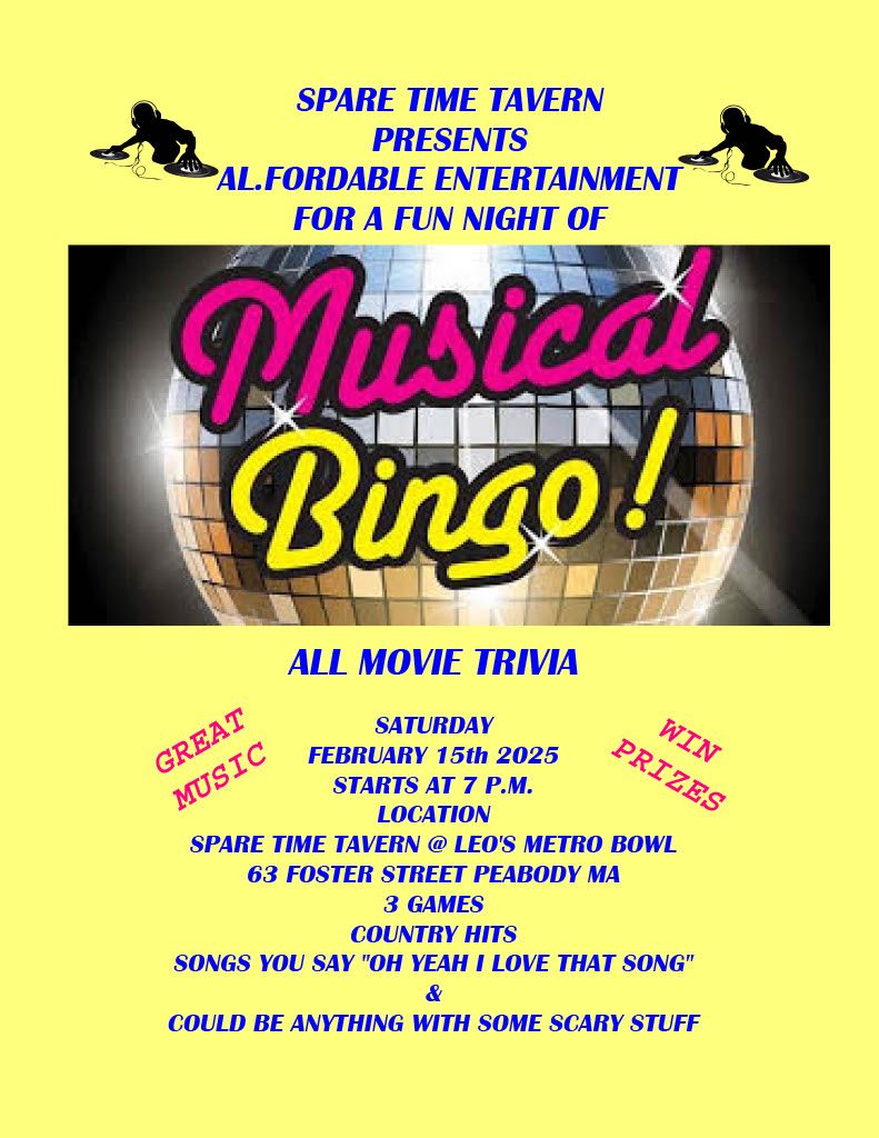 SPARE TIME TAVERN PRESENTS "MUSICAL BINGO"