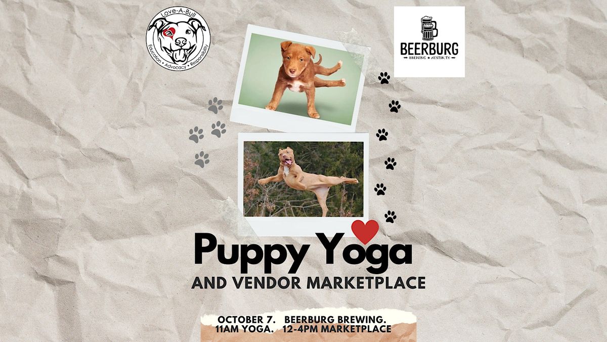 Puppy Yoga and Market at Beerburg Brewing