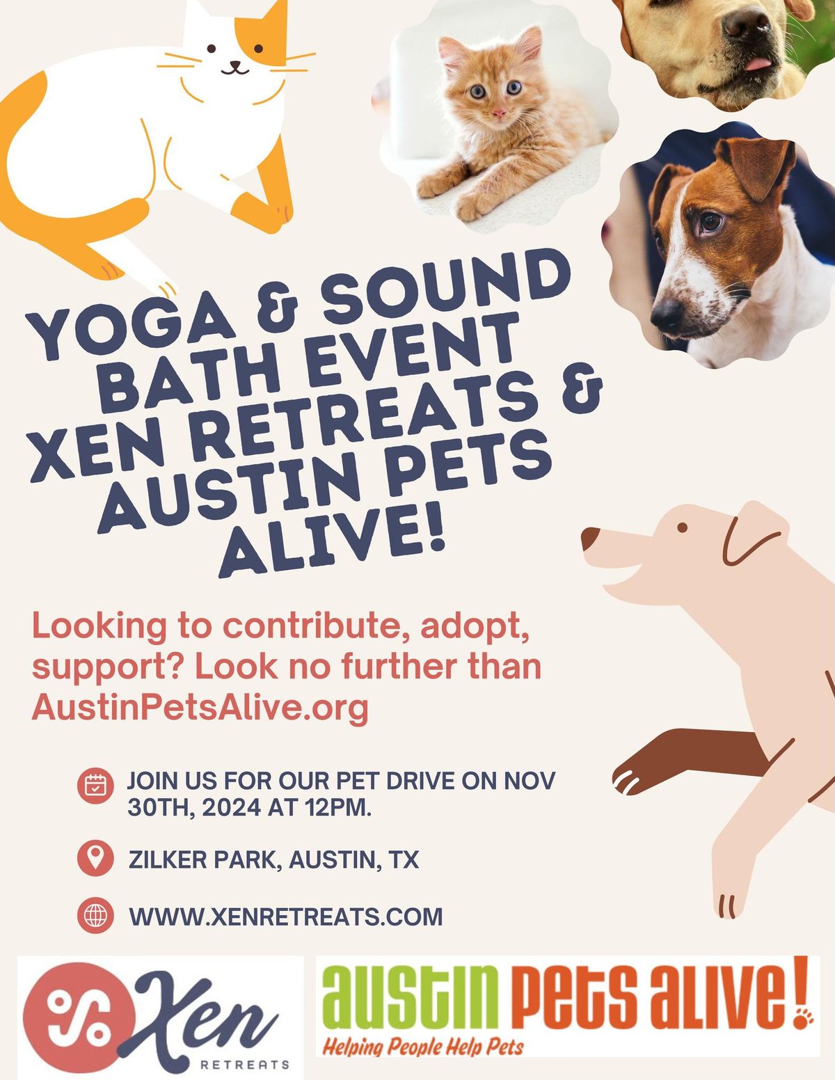 Yoga & Sound Bath Austin Pets Alive! Event