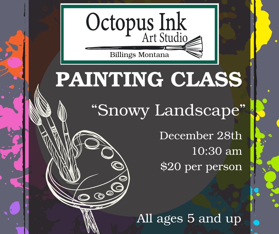 Family painting class \u201cSnowy Landscape\u201d