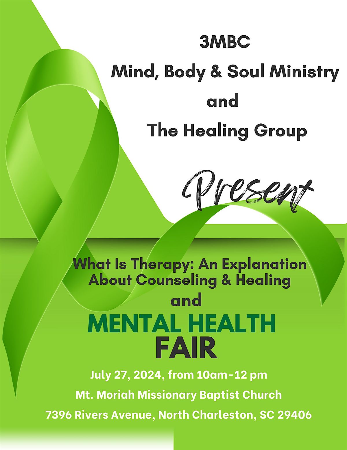 3MBC & The Healing Group present What Is Therapy Mental Health Fair