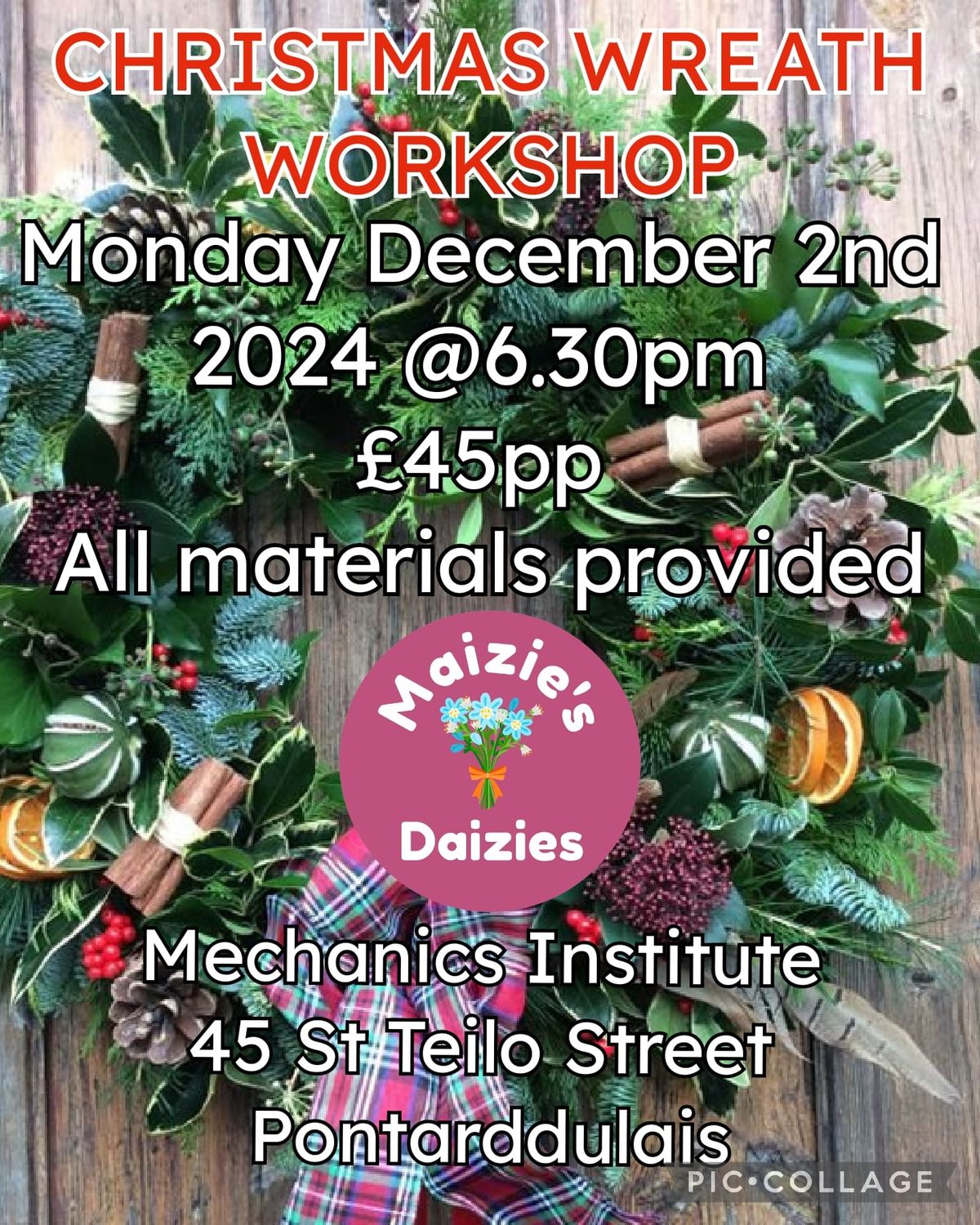 \ud83c\udf32\ud83c\udf32CHRISTMAS WREATH WORKSHOP\ud83c\udf32\ud83c\udf32