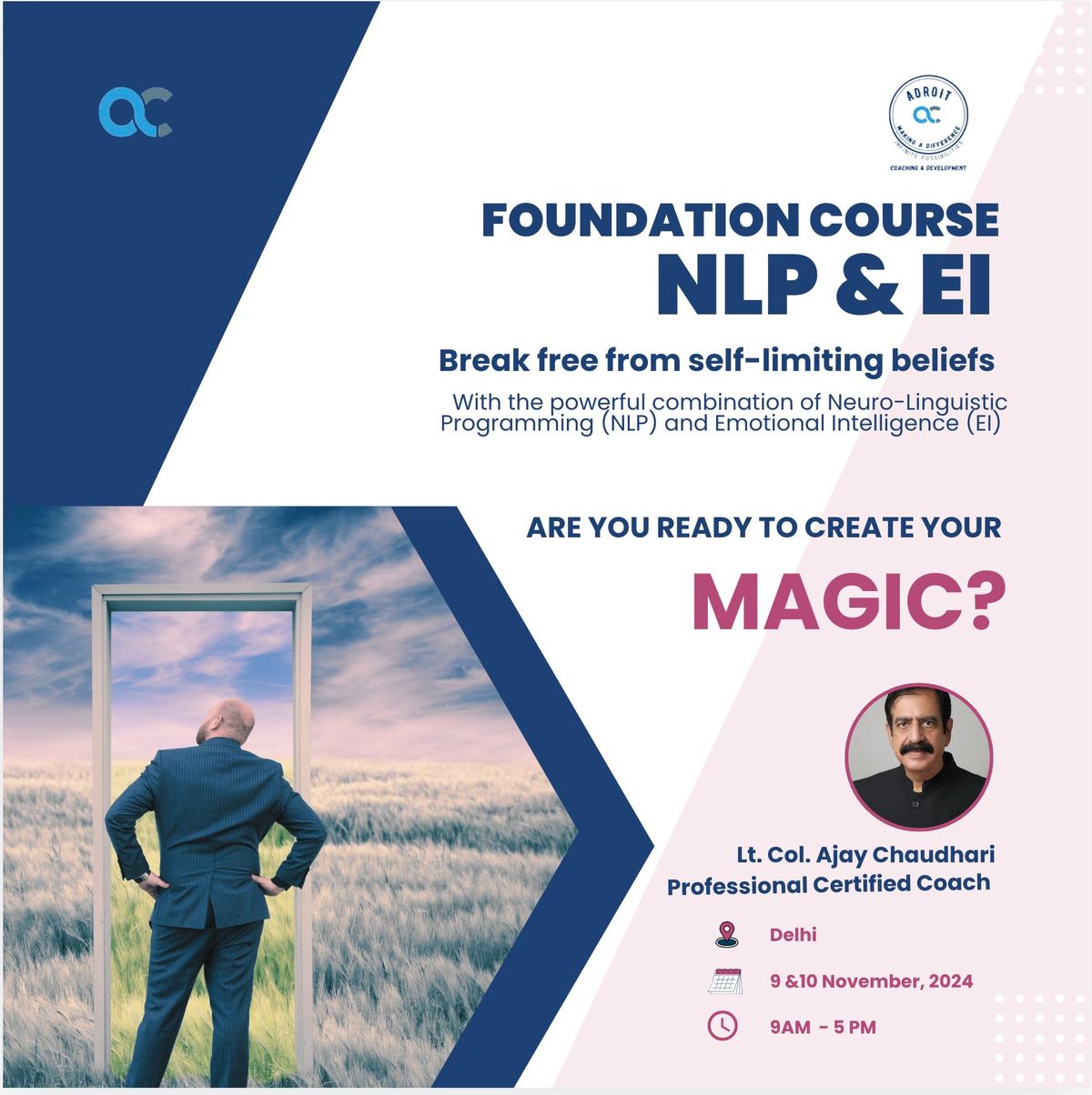 2-DAY FOUNDATION COURSE IN NLP AND EMOTIONAL INTELLIGENCE