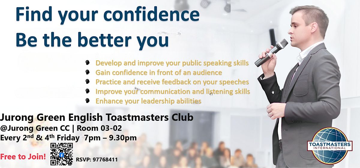 Gain your Confidence Today: Free Public Speaking Course @ Jurong Green CC