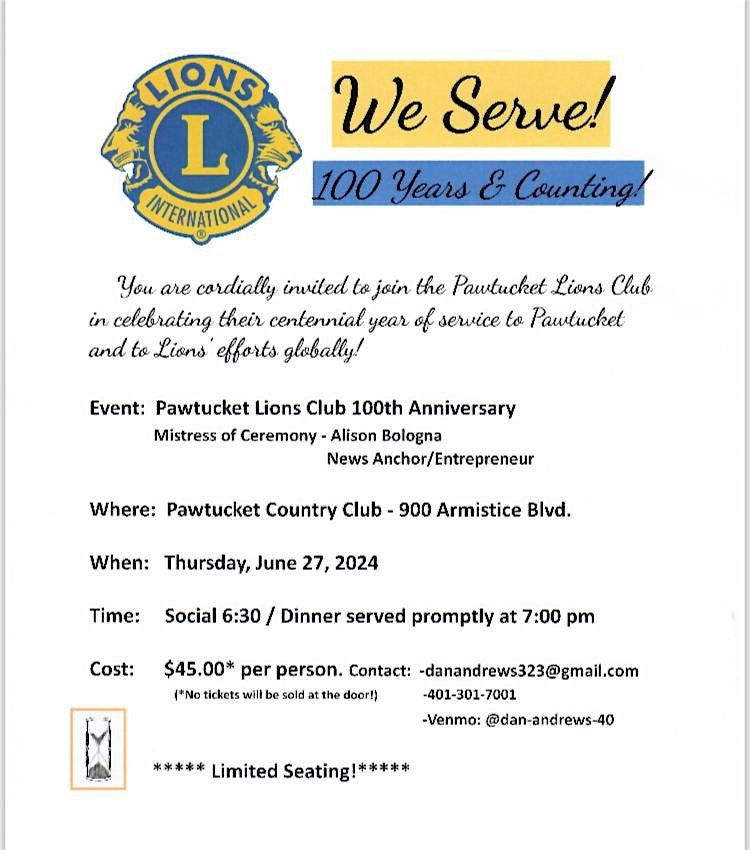 Pawtucket Lions Centennial Celebration