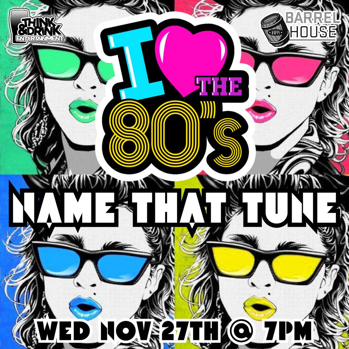 80's NAME THAT TUNE @ BarrelHouse (Marion, IA) \/ Wednesday, November 27th @ 7pm