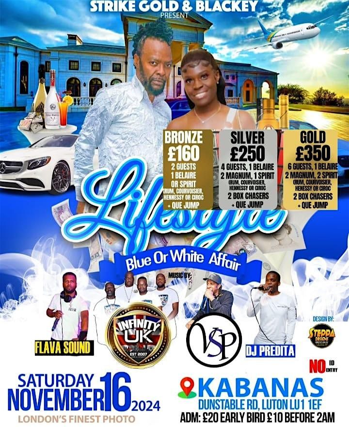 Strikegold  and Blackly lifestyle blue or white affair