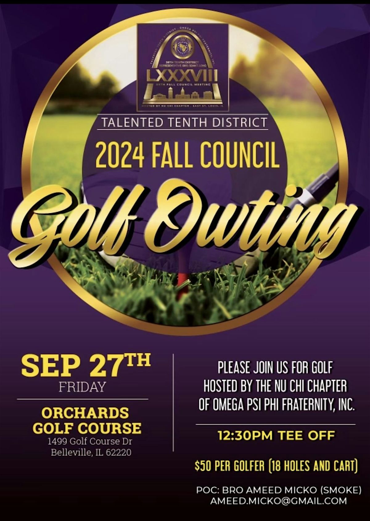 2024 Fall Council Golf Owting- Hosted by The Nu Chi Chapter of Omega Psi Ph