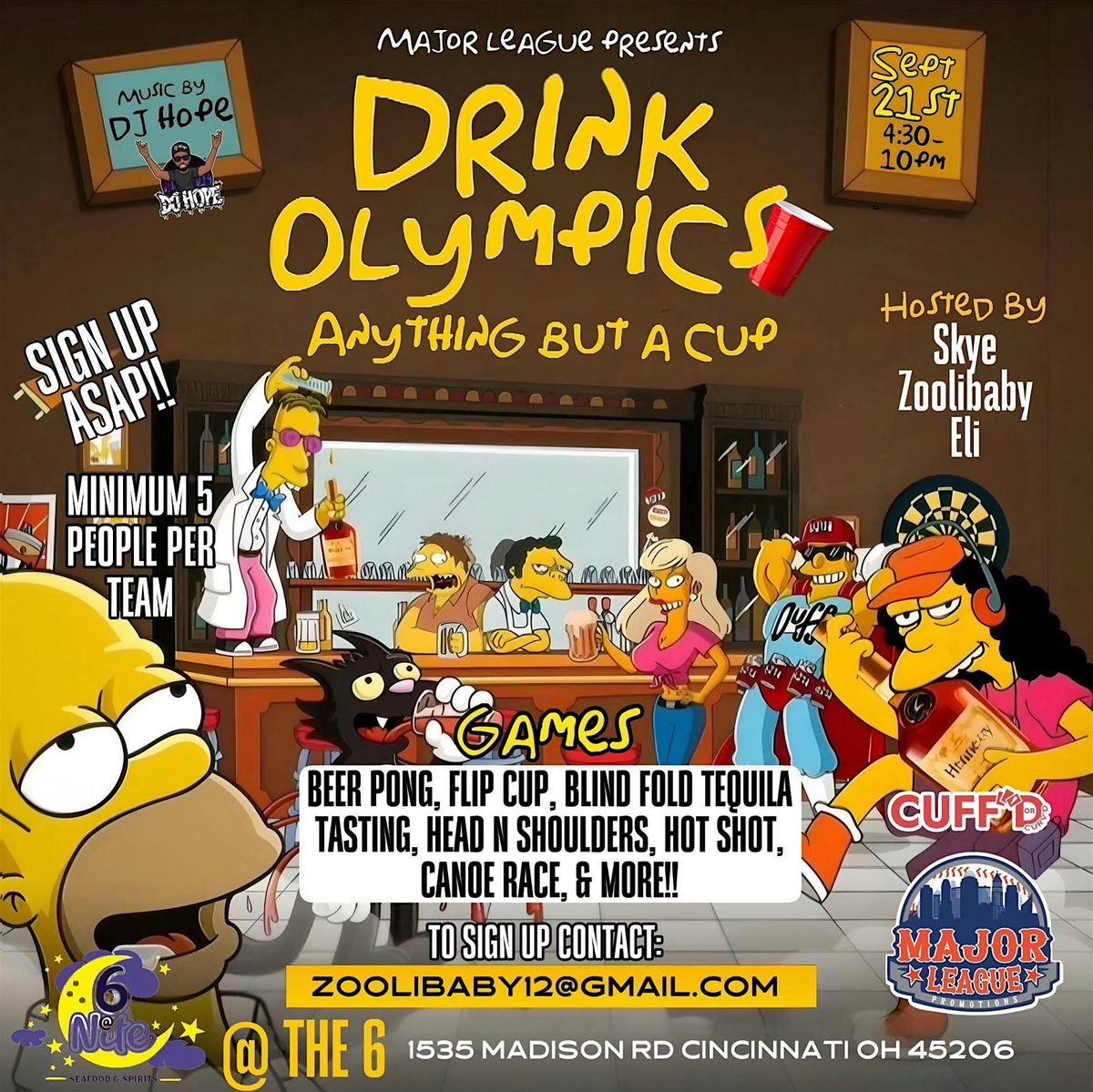 Major League Presents: Drink Olympics - Anything but a cup