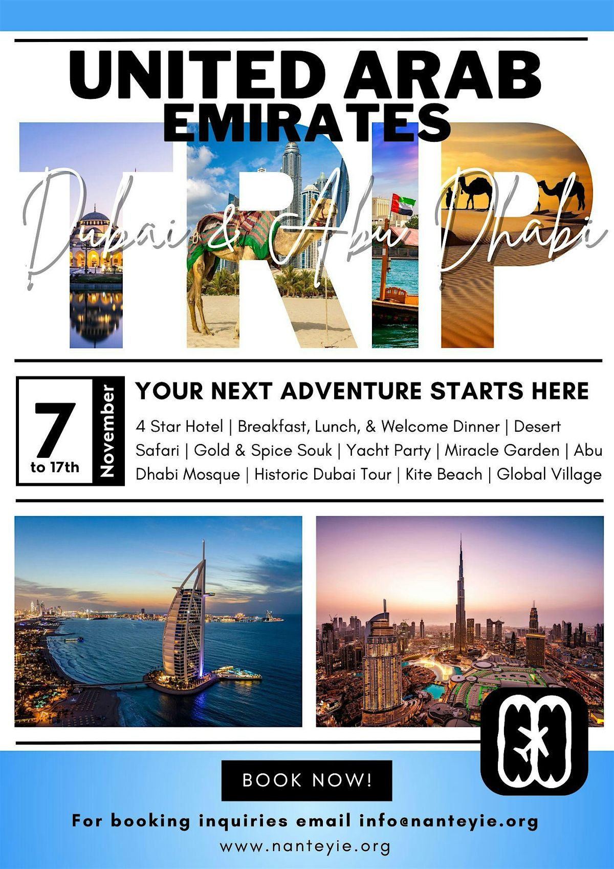 Travel to Dubai and Abu Dhabi from November 7th-17th!