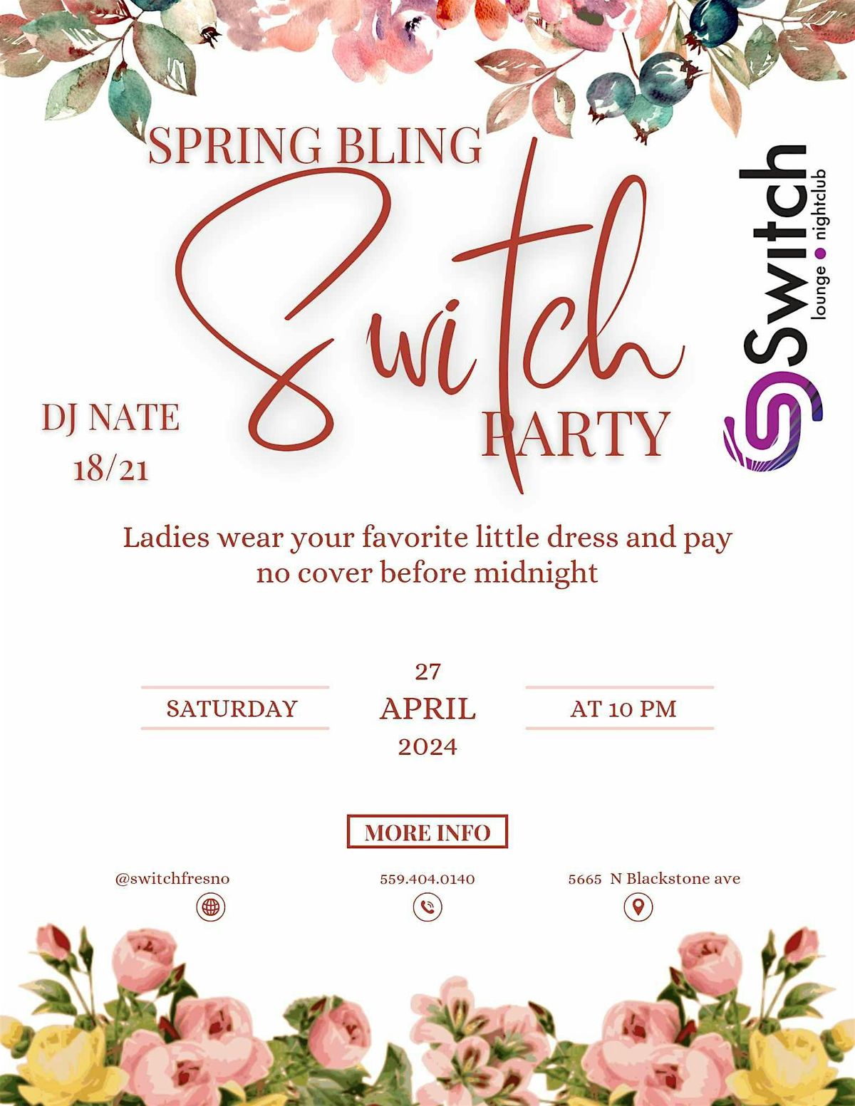 Springbling with DJ Nate at Switch 18+\/21+