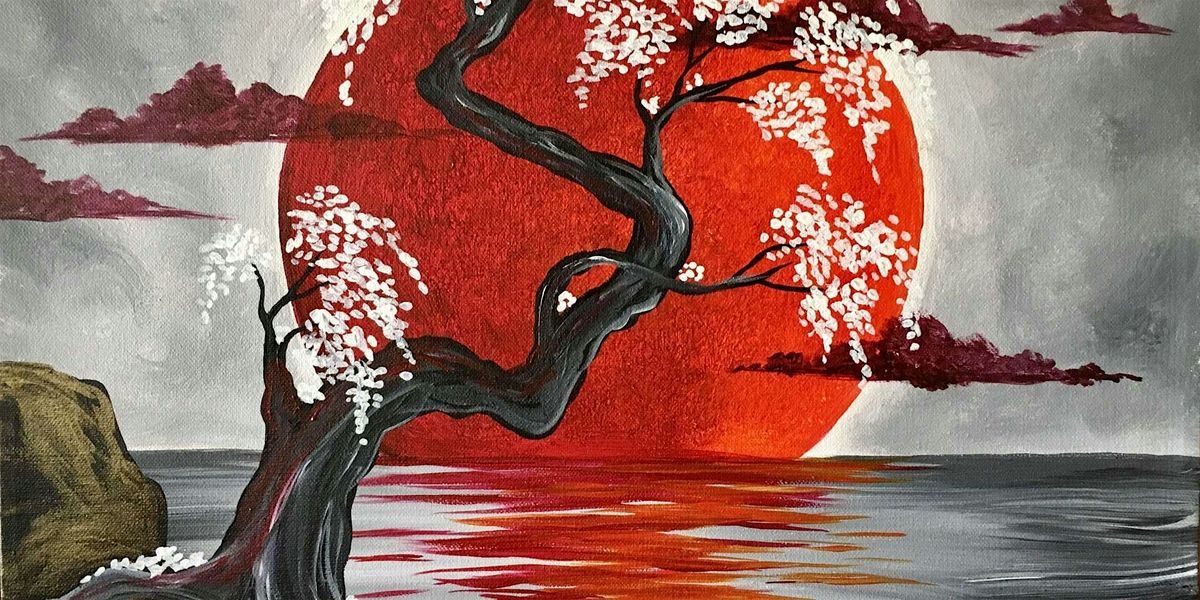 Japanese Crimson Moon - Paint and Sip by Classpop!\u2122