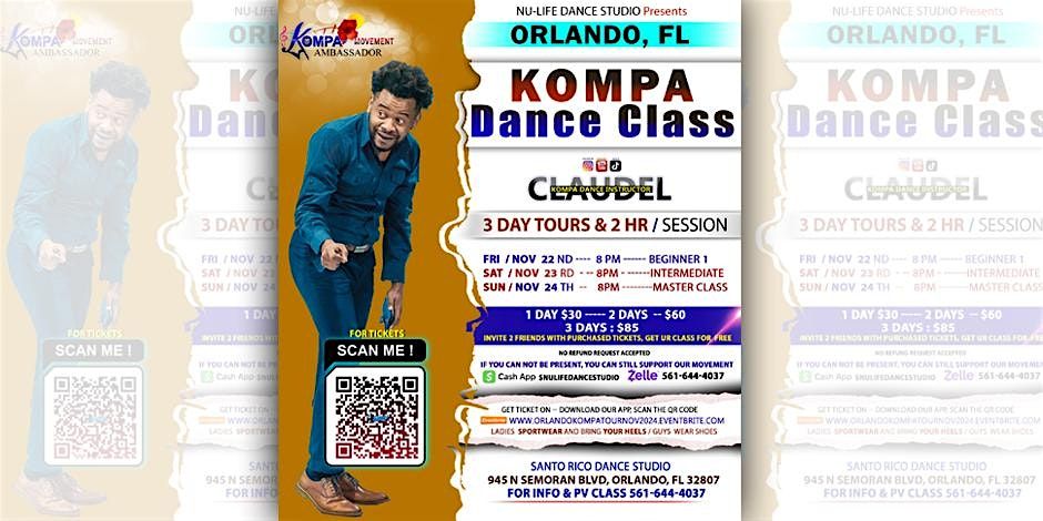 ORLANDO KOMPA DANCE CLASS,  3 DAY  TOURS - NOV 22ND - 23RD - 24TH