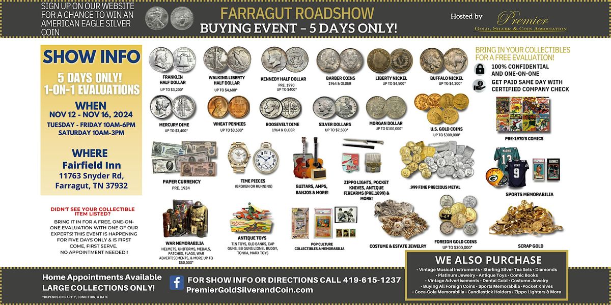 Farragut, TN ROADSHOW: Free 5-Day Only Buying Event!