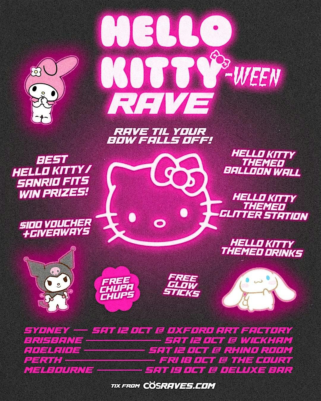 Hello Kitty Rave Adelaide