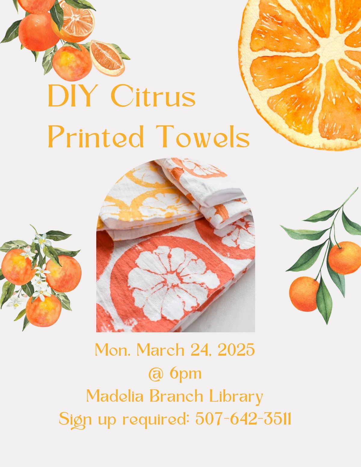 DIY Citrus Printed Towels