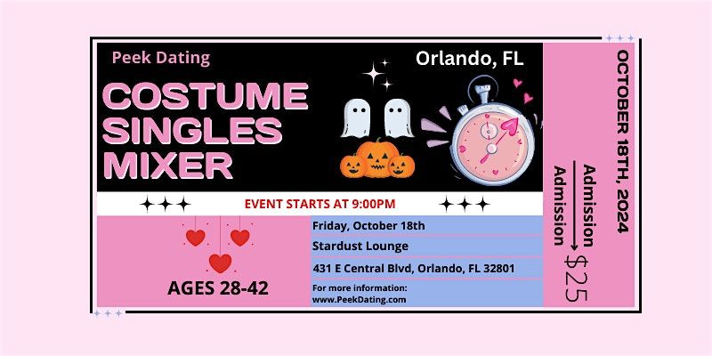 Singles Costume Mixer (Ages 28-42) @ Stardust Lounge by Peek Dating