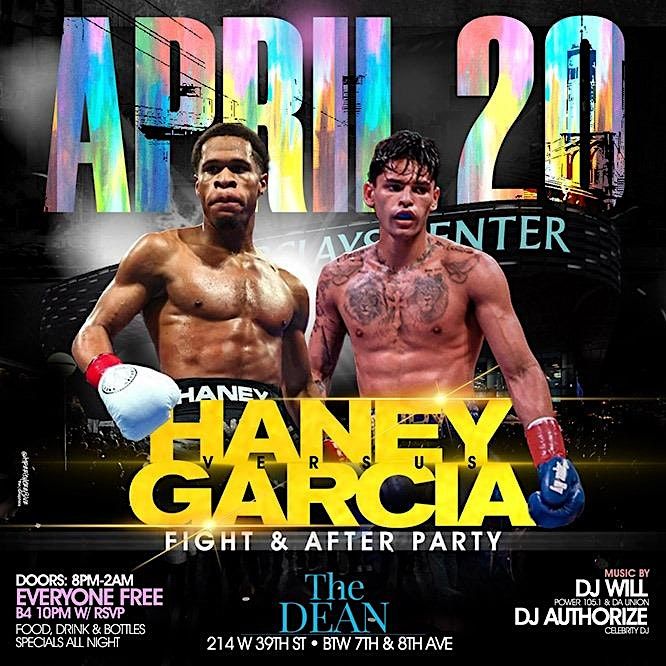 Devin Haney versus Ryan Garcia Fight & After Party