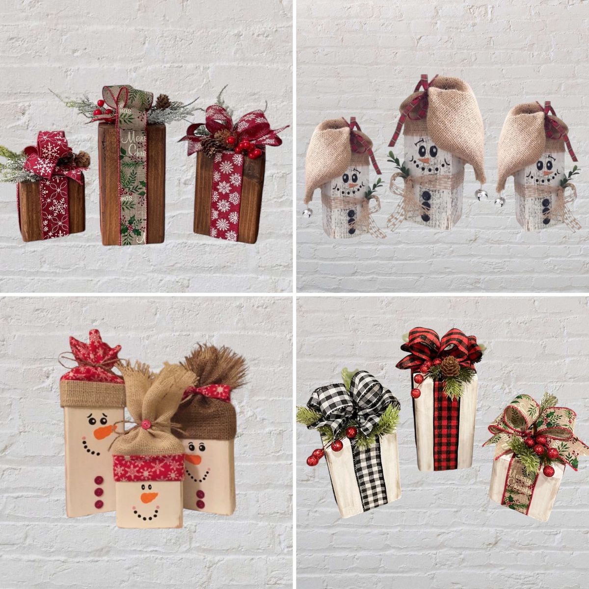 Holiday & Winter Wood decor set