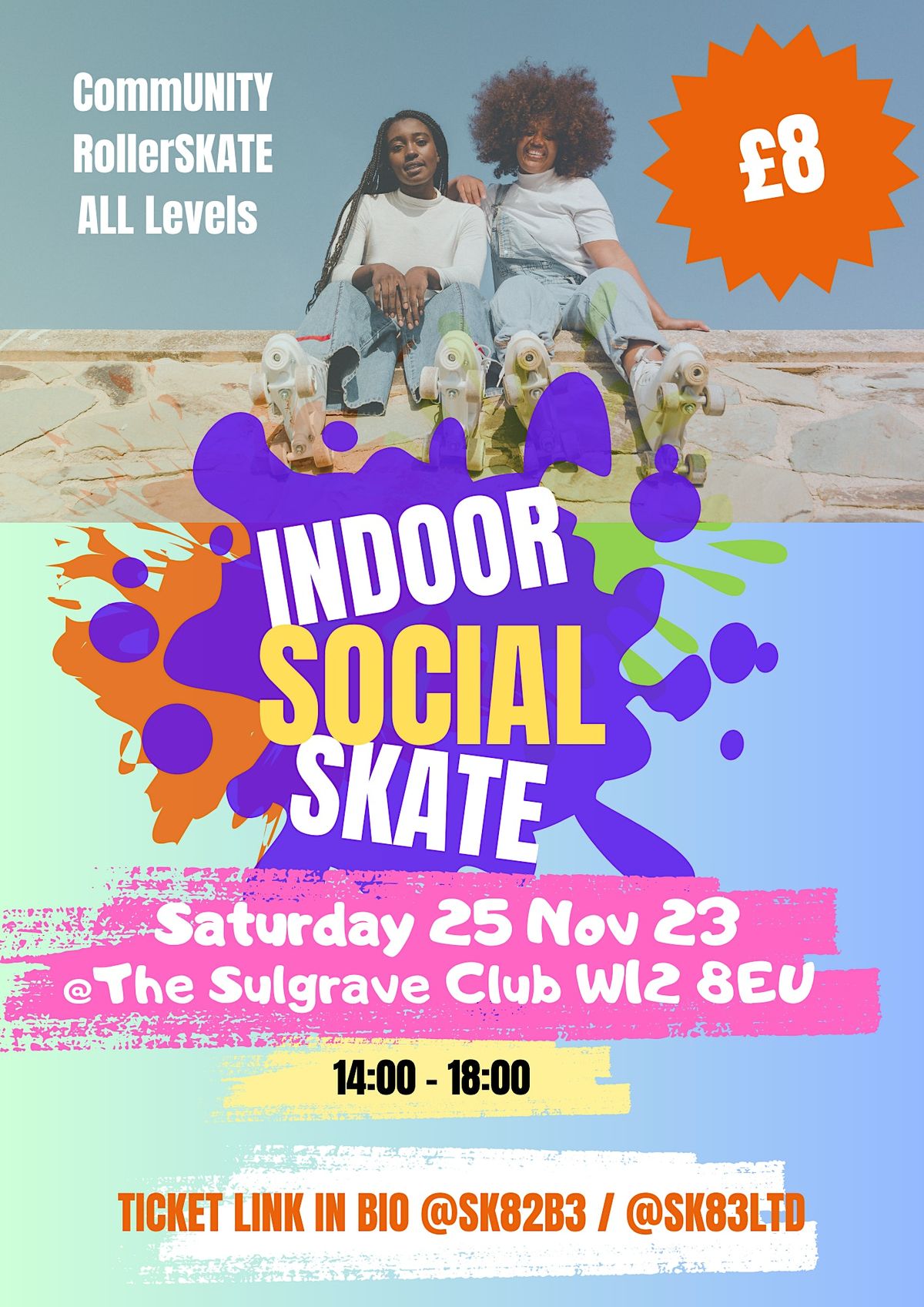 Indoor Social Rollerskating Event