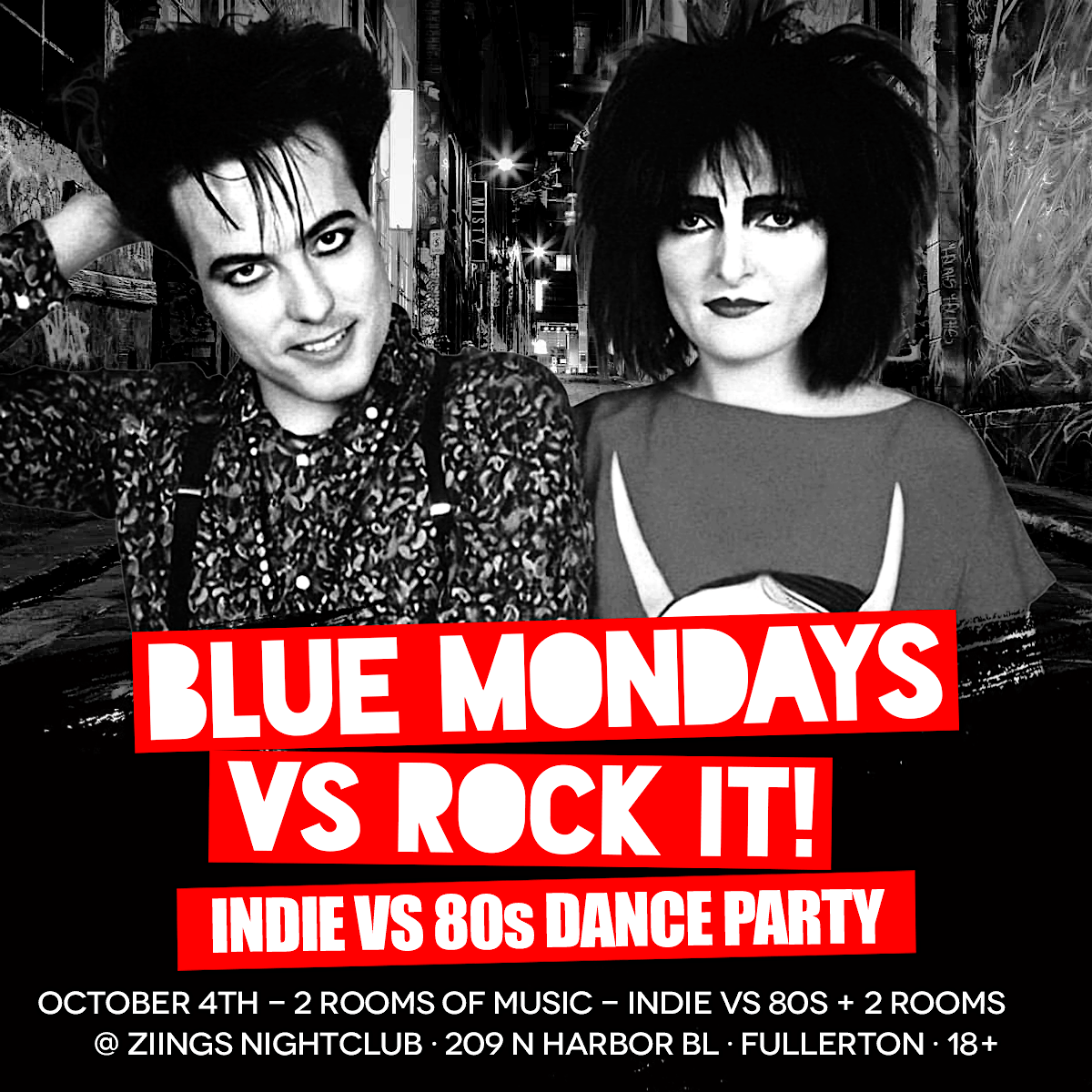 BLUE MONDAYS VS ROCK IT! : 80s VS INDIE BASH :  $5 b4 10 PM PASS FRIDAYS