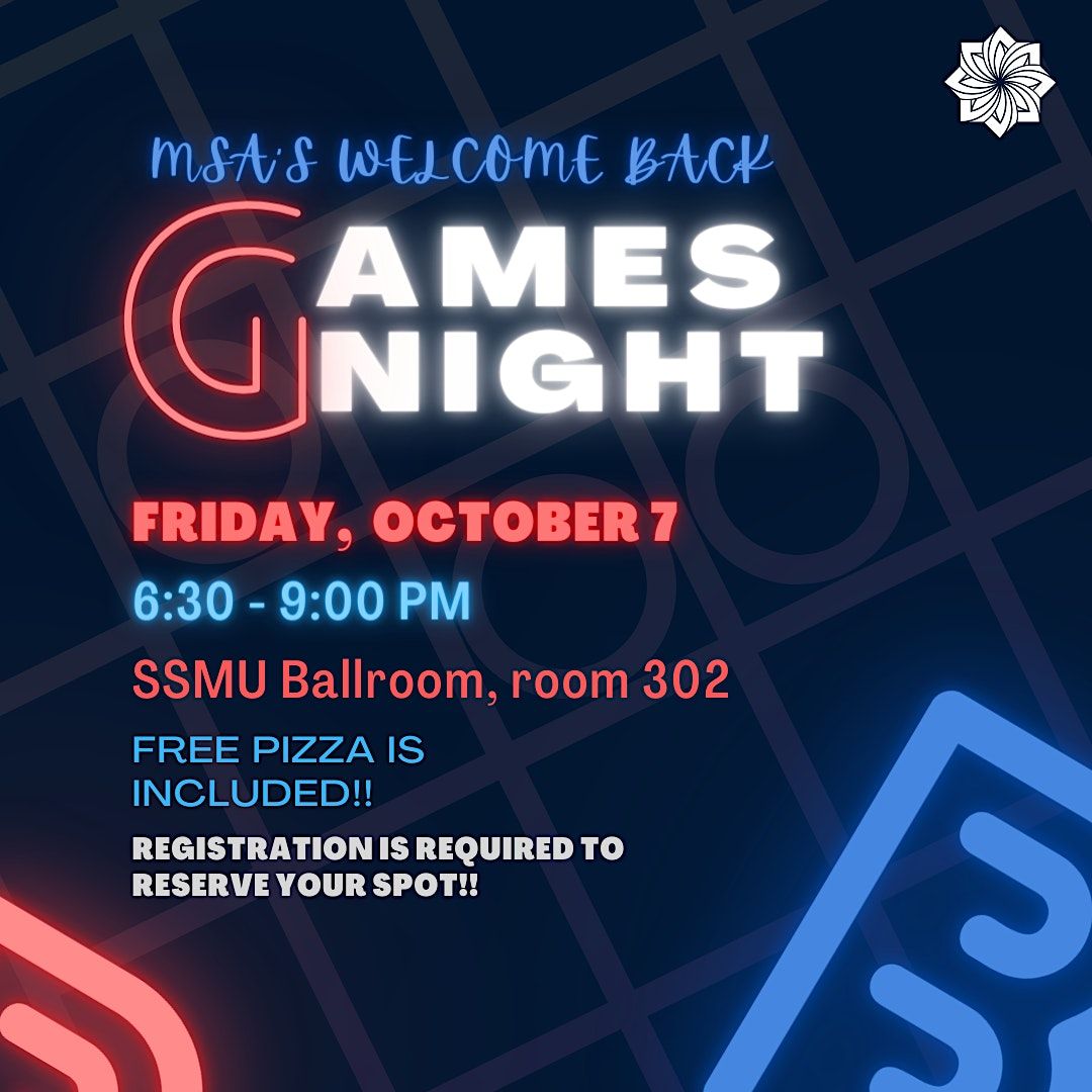 MSA's Welcome Back Games Night