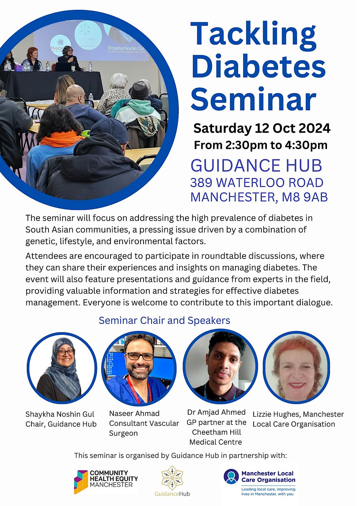 Tackling Diabetes Seminar | Sat 12th Oct | 2:30 - 4:30