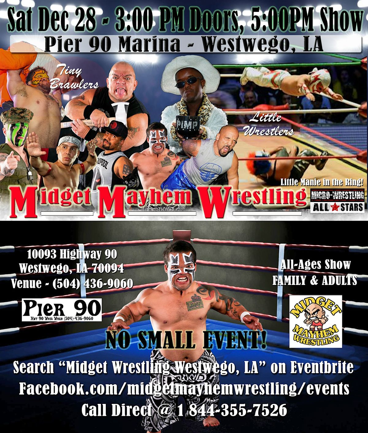 Midget Mayhem Wrestling Rips Through the Ring! Westwego LA (All-Ages)