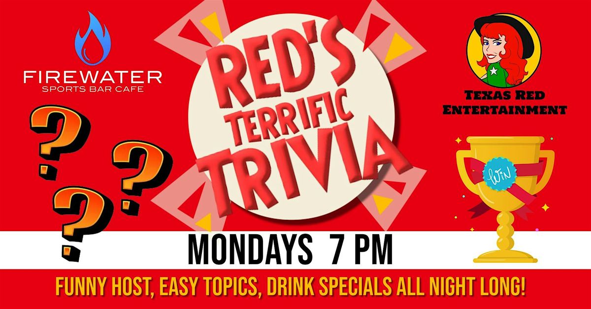 Firewater Sports Bar Cafe Cedar Park presents Monday Night Trivia @7PM