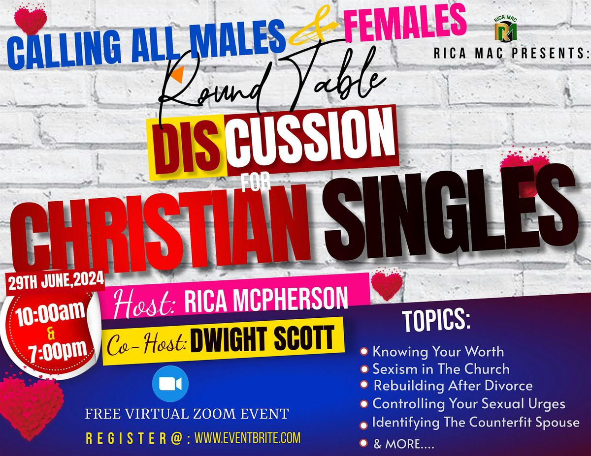 Night Round Table Discussion for Male & Female Christian Singles