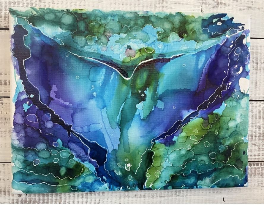 'A Whale of a Tail' Alcohol Ink Class