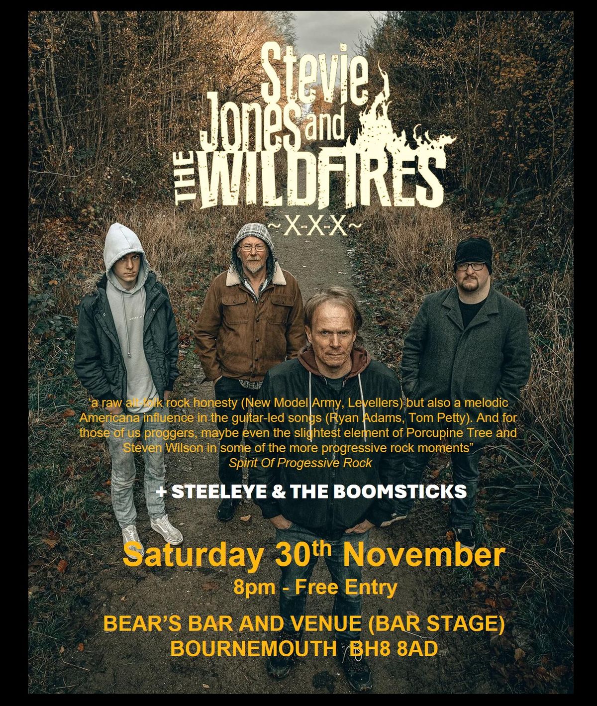 Stevie Jones & The Wildfires + Steeleye & The Boomsticks at Bear's Bar Bournemouth 