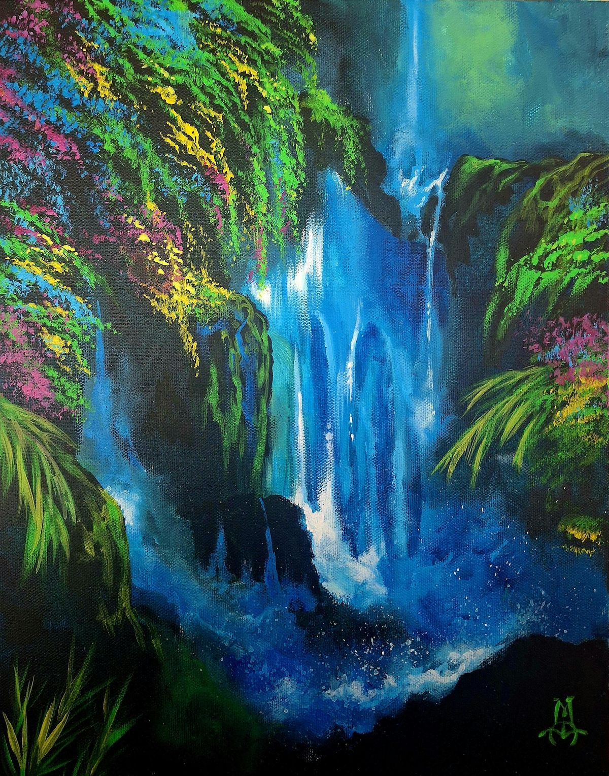 Magical Waterfall in Acrylic Painting with Marco Aguilar