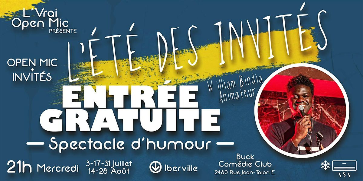 HUMOUR STAND UP - Spectacle Open Mic + invit\u00e9es Gratuit [VRAIOPENMIC.COM]