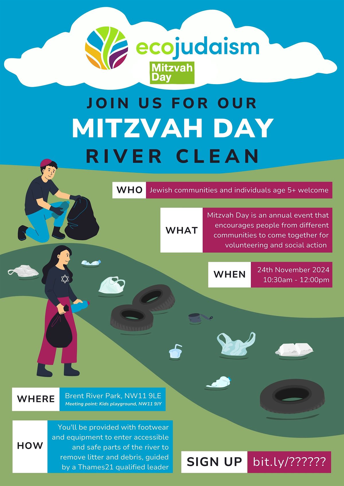 EcoJudaism Mitzvah Day River Clean