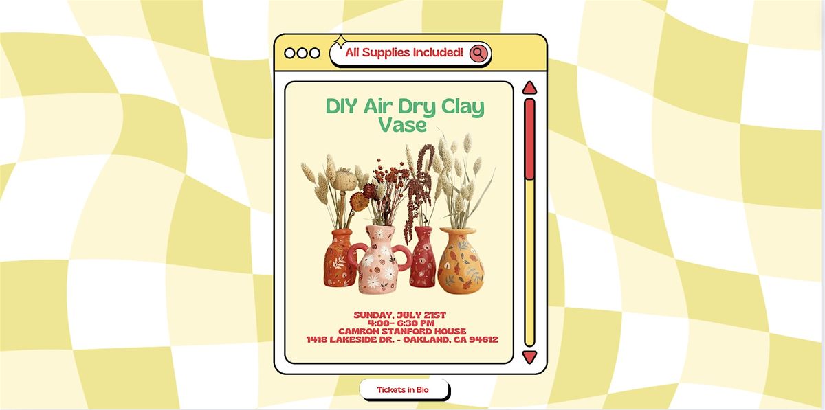 DIY Air Dry Clay Vase Workshop @ Camron Stanford House