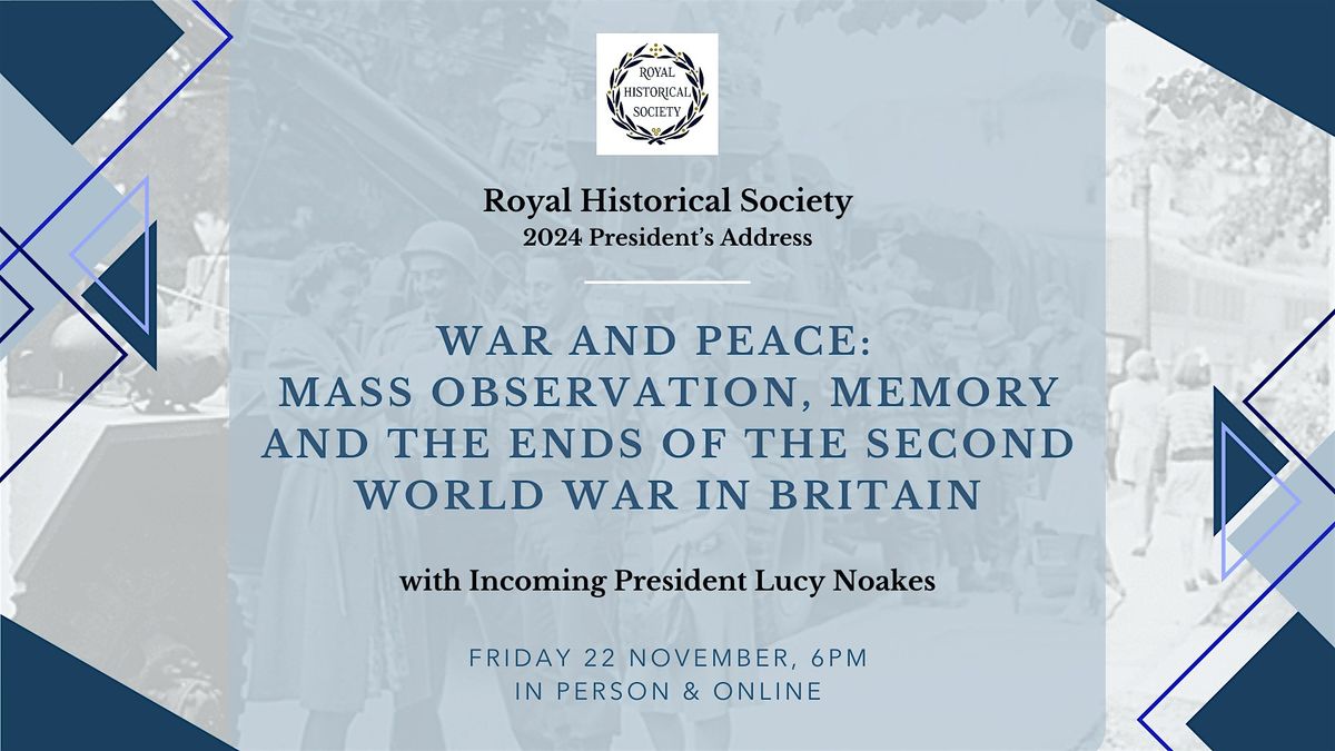 RHS Presidential Lecture: Professor Lucy Noakes, In Person