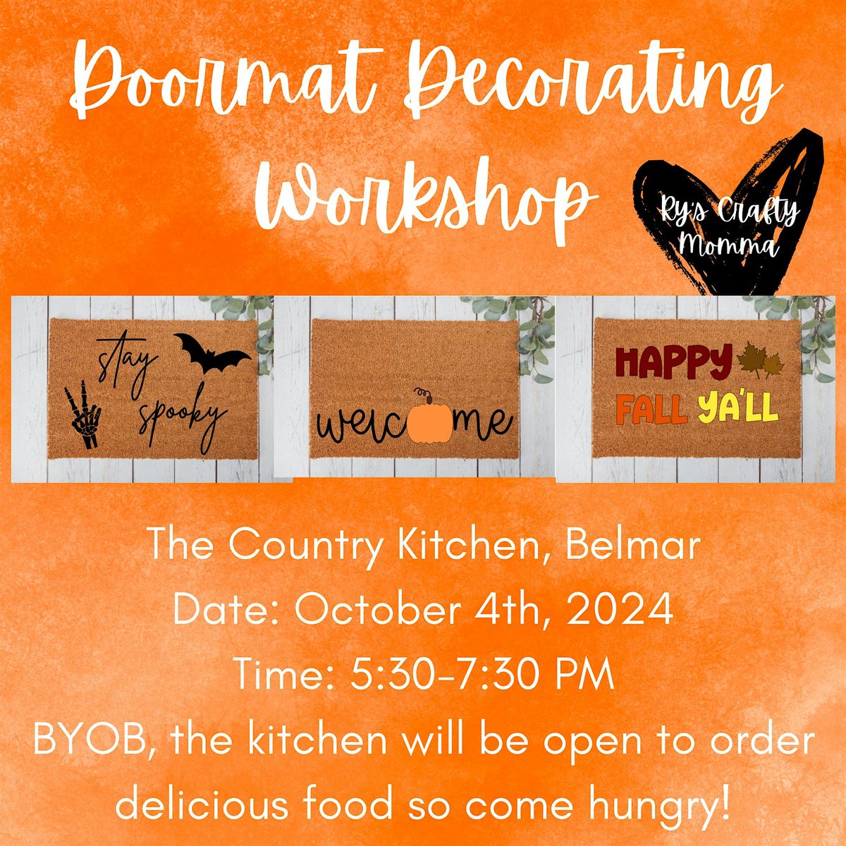 Boos and Brews Doormat Workshop