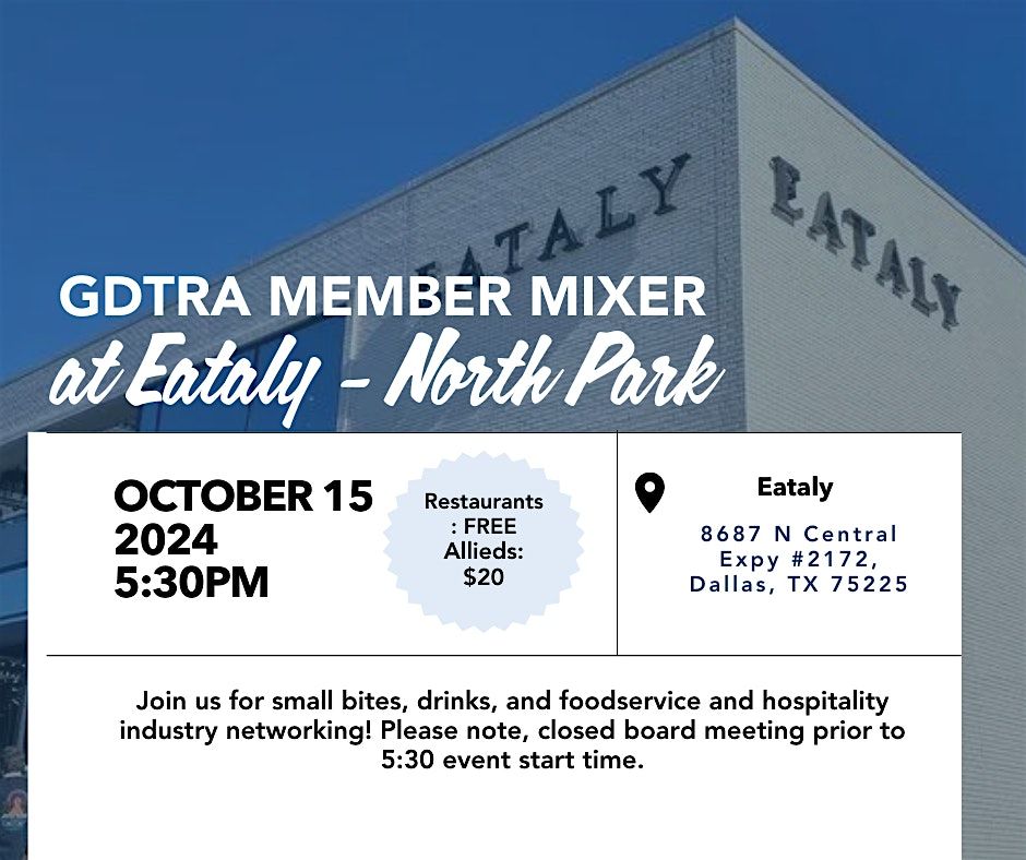 GDTRA October Member Mixer