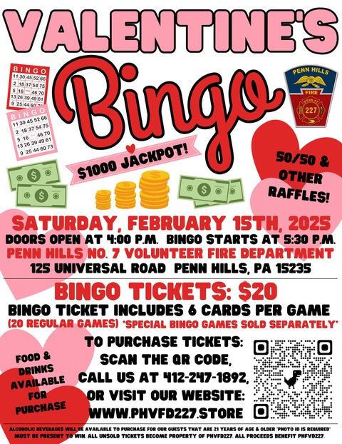 Penn Hills No.7 VFC - Valentine Bingo