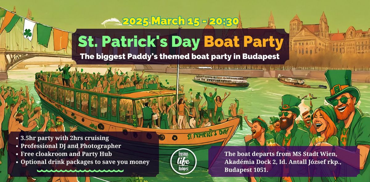 St Patrick's Day Boat Party with Budapest Boat Party & ELB \/ 15th March