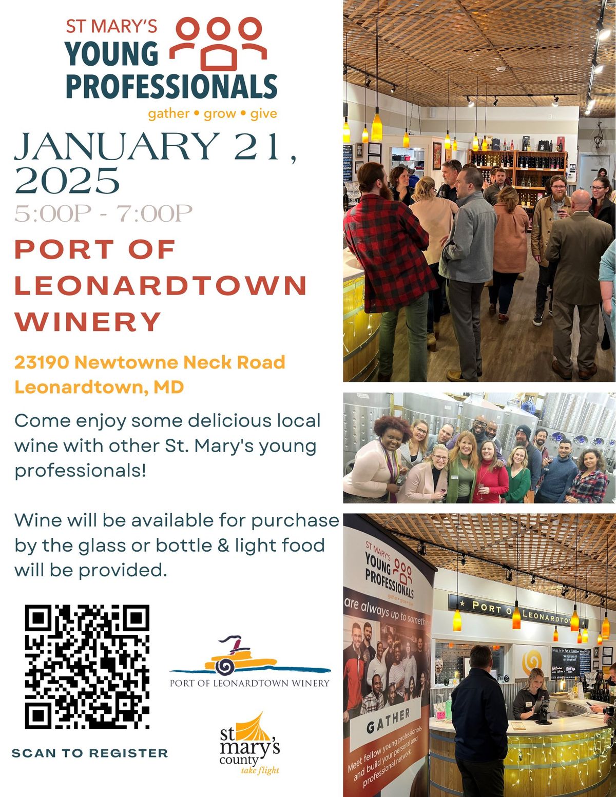 Young Professionals Networking Event at Port of Leonardtown Winery (FREE!) 