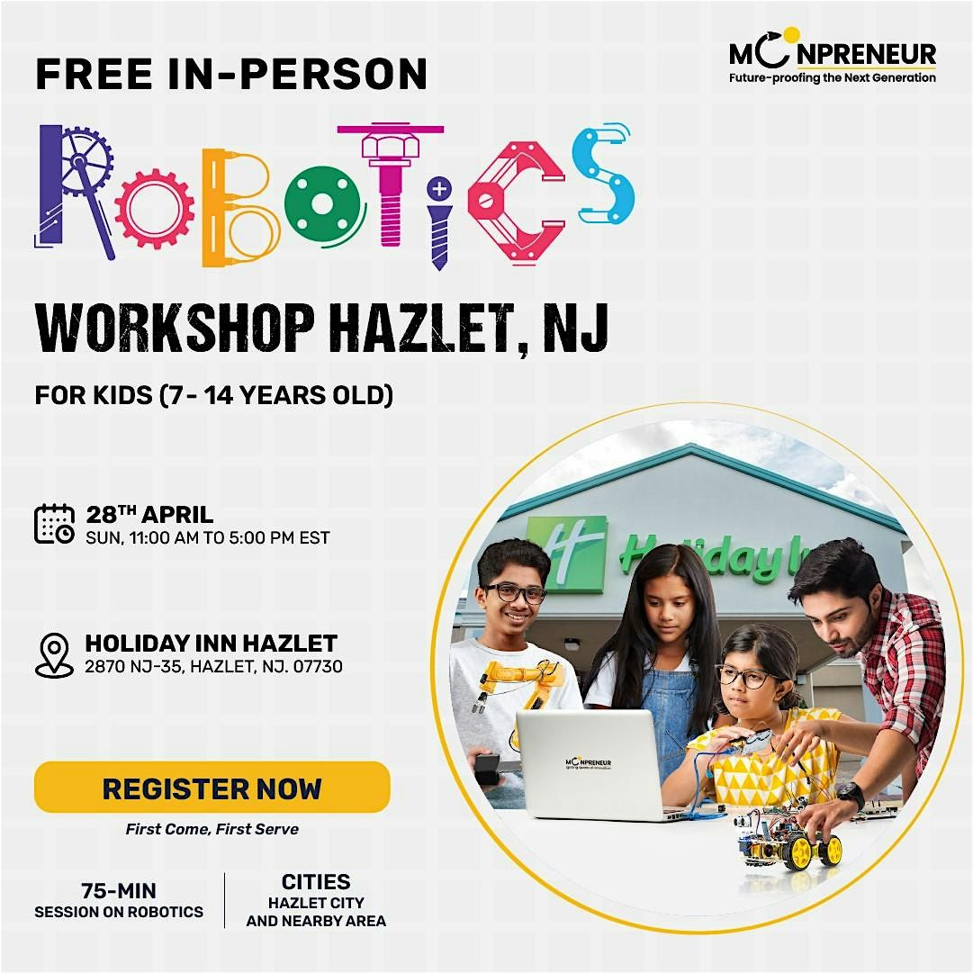 In-Person Event: Free Robotics Workshop, Hazlet, NJ (7-14 Yrs)